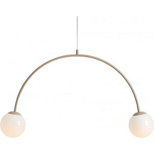 Una coral 84cm white&amp;beige glass balls pendant lamp Aldex