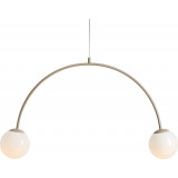 Lampa wisząca 2 szklane kule Una Coral 84cm biały / beż Aldex