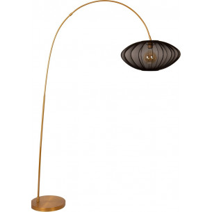 Corina black&amp;matte gold arc floor lamp Lucide