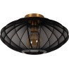 Corina 40cm black&matt gold ceiling lamp with fabric shade Lucide