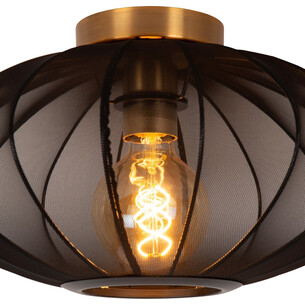 Corina 40cm black&matt gold ceiling lamp with fabric shade Lucide 2