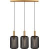 Corina III 90cm black&matte gold pendant lamp with 3 shades Lucide