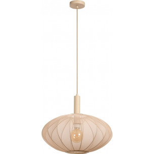 Corina 50cm cream japandi pendant lamp with shade Lucide