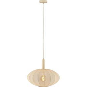 Corina 50cm cream japandi pendant lamp with shade Lucide 2