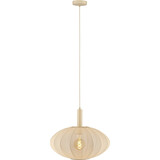 Corina 50cm cream japandi pendant lamp with shade Lucide