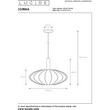 Corina 50cm cream japandi pendant lamp with shade Lucide