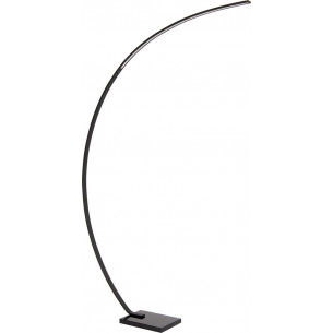 Curved LED black&amp;marble arc floor lamp with dimmer Lucide