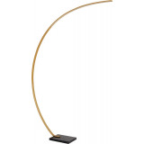 Curved LED gold-brass&amp;marble dimmable arc lamp Lucide