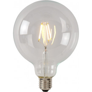 G125 Class A E27 filament LED 7W 2700K 12.5cm clear decorative bulb Lucide