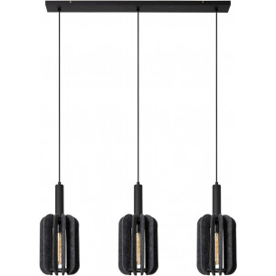 Rafal 98cm grey 3-light felt pendant lamp Lucide