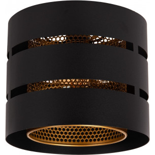 Rosas 26cm black&amp;gold-brass openwork ceiling lamp Lucide