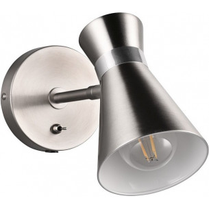 Enzo nickel matt wall lamp with switch and plug Reality