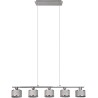 Lampa wisząca podłużna 5 punktowa Kaprun 92cm szary / chrom Trio