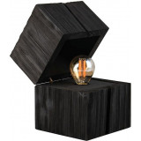 Treasure black wooden bedside table lamp Trio