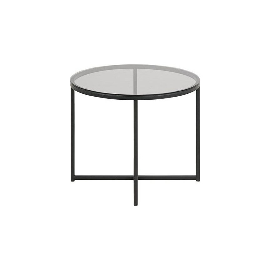 Designer Cross 55 black glass coffee table Actona for living room