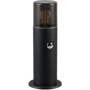 Hoosic 30cm black garden lamp post with motion sensor Trio