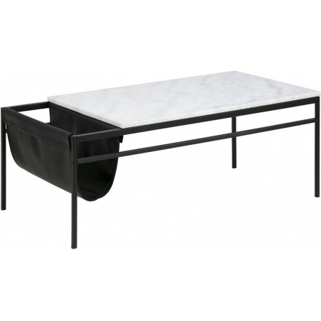 Atalaya 115x58 marble&amp;black coffee table with magazine rack Actona