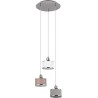 Lampa wisząca 3 punktowa Kaprun 29cm szary / biały / brązowy / chrom Trio