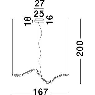 Lampa wisząca szklane kule glamour Moti LED 167cm biały opal / złoty 2