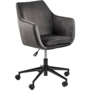 Nora grey velvet office chair Actona