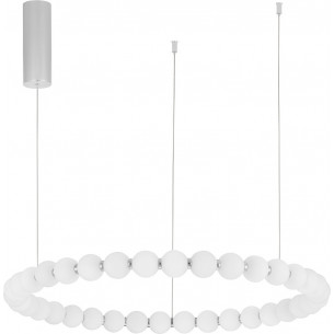 Moti LED 80cm white opal&amp;chrome glamour glass balls pendant lamp