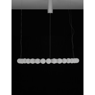 Lampa wisząca szklane kule glamour Moti LED 80cm biały opal / chrom 2