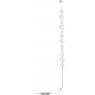 Moti line LED 10cm white opal&amp;chrome glamour glass ball spendant wall lamp