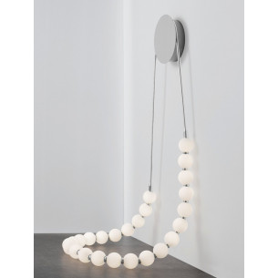 Moti LED 50cm white opal&amp;chrome glamour glass globes pendant wall lamp