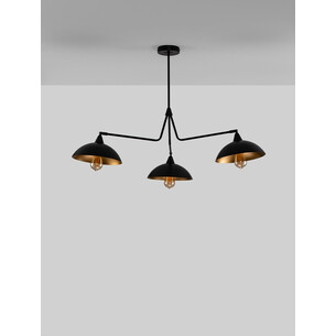 Lampa sufitowa na wysięgnikach loft Artemis III czarny / złoty 2
