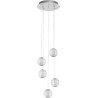 Lampa 5 wiszących kul glamour Diamante LED 3200K 27cm chrom