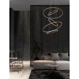 Lampa wisząca modern glamour Confuso Circles LED 3000K 120cm złota