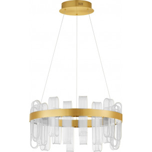 Tellia LED 3000K 60cm gold brass glamour round pendant lamp