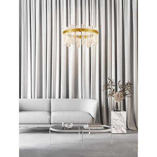 Lampa wisząca okrągła glamour Tellia LED 3000K 60cm złoty mosiądz 2