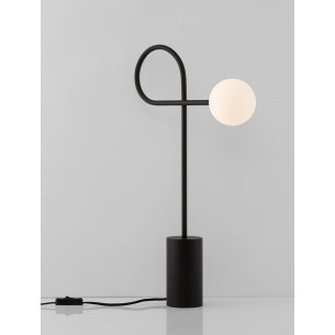 Ballo opal&amp;black designer glass globe table lamp