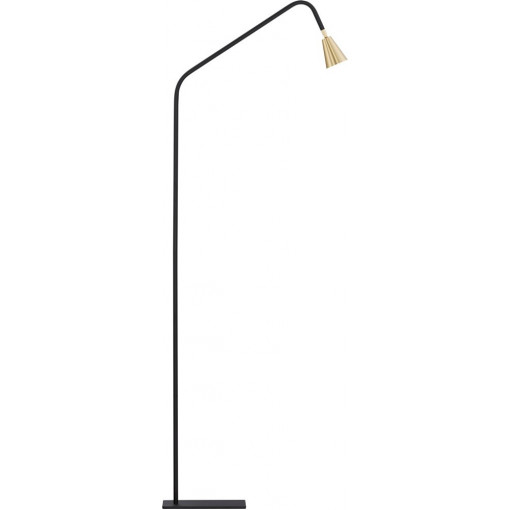 Lampa podłogowa minimalistyczna Schima 157cm złoty / czarny