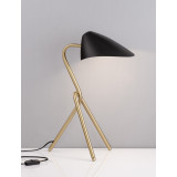 Trooper gold&amp;black designer tripod table lamp