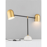Lampa stołowa 2 punktowa vintage Vintica złoty/ czarny / marmur