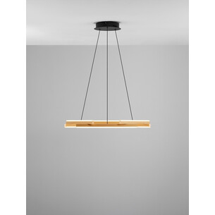 Lampa wisząca nowoczesna Ksilo LED 66cm szczotkowane złoto / czarny 2