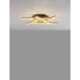 Plafon nowoczesny Ksilo LED 65cm szczotkowane złoto / czarny