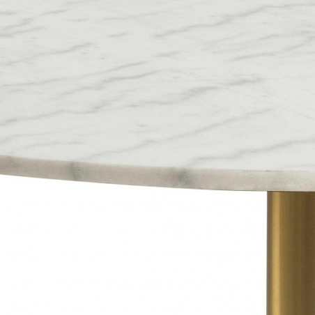 Corby 105 marble&amp;brass one leg round dining table Actona