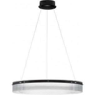 Isabell LED 85cm 3000K black modern glass pendant lamp