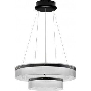 Isabell II LED 70cm 3000K black modern glass pendant lamp