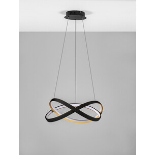 Lampa wisząca nowoczesna z pilotem Peris LED 50cm czarno-złota 2