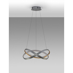 Lampa wisząca nowoczesna z pilotem Peris LED 50cm szaro-złota 2