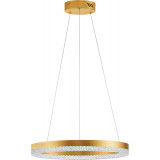 Lampa wisząca okrągła z kryształkami Giulia LED 40cm złoty mosiądz