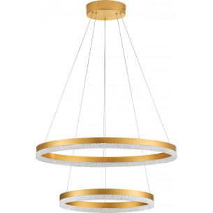 Giulia LED 60cm&amp;40cm gold brass round crystal chandelier