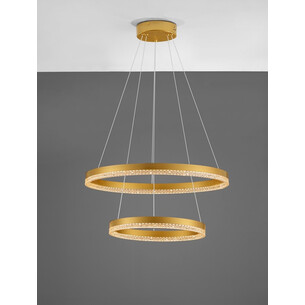 Lampa wisząca okrągła z kryształkami Giulia LED 60cm / 40cm złoty mosiądz 2