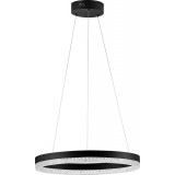 Giulia LED 40cm black round pendant chandelier with crystals