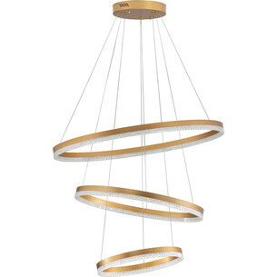 Lampa wisząca okrągła z kryształkami Giulia LED 80cm / 60cm / 40cm złoty mosiądz 2