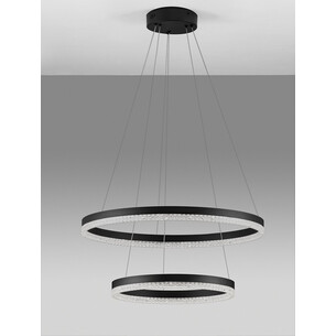 Lampa wisząca okrągła z kryształkami Giulia LED 60cm / 40cm złoty czarna 2